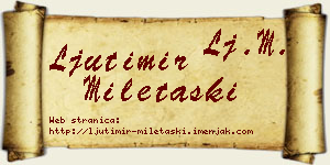 Ljutimir Miletaški vizit kartica